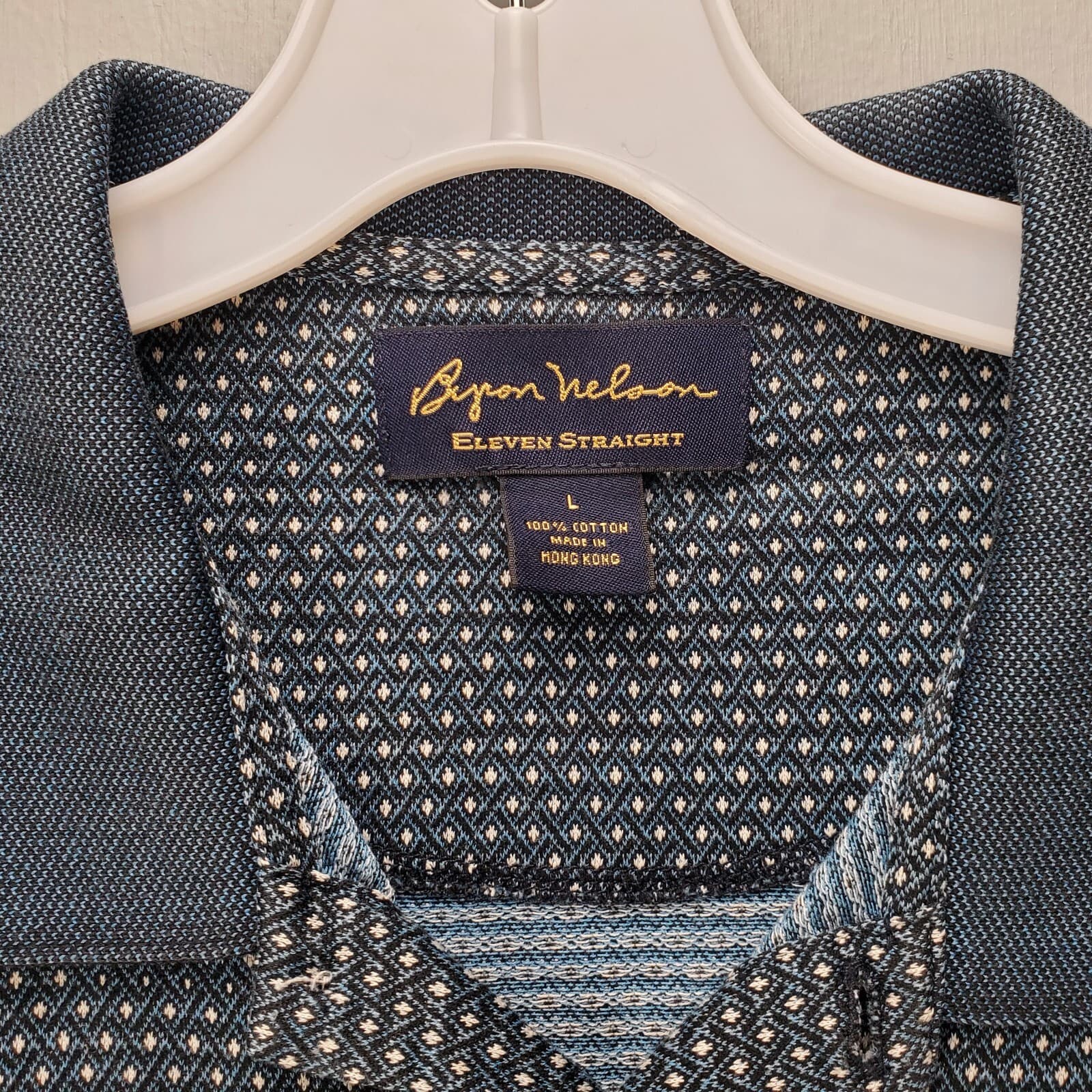 Byron Nelson Eleven Straight Mens Golf Shirt Large Polo Collar Button Up - Thumbnail 2