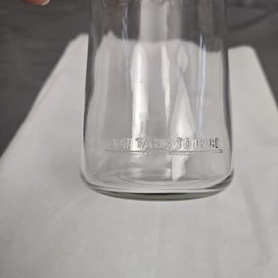 MINT Vintage Tang Pitcher Orange Jar 70's Anchor Hocking Clear Glass Pour Lid - Thumbnail 7