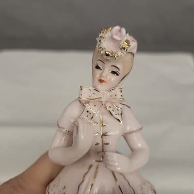 Lefton China, Doll hand painted woman figurine K B569-P 6" Tall - Thumbnail 7