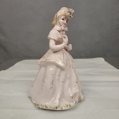 Lefton China, Doll hand painted woman figurine K B569-P 6" Tall - Thumbnail 3
