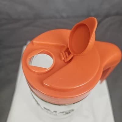 MINT Vintage Tang Pitcher Orange Jar 70's Anchor Hocking Clear Glass Pour Lid - Thumbnail 9
