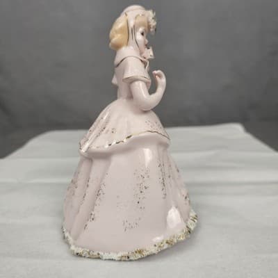Lefton China, Doll hand painted woman figurine K B569-P 6" Tall - Thumbnail 4