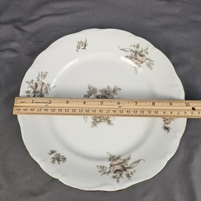Johann Haviland Bavaria Sepia Rose 10” Dinner Plate Set of 2. READ Description. - Thumbnail 2