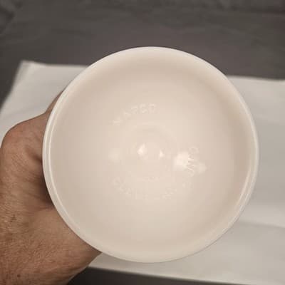 Vintage NAPCO Pale Pink Milk Glass Vase 6” Tall #2255 Cleveland Ohio Bowl MCM - Thumbnail 5