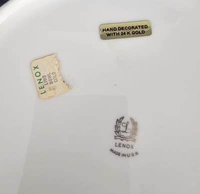 VTG LENOX China LIDO Large Bowl | 24K Gold Trim | Made In USA | Decorative 1970s - Thumbnail 7