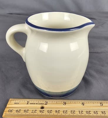 Pfaltzgraff Cream or Milk Pitcher~ Ocean Breeze ~ 5" Diam x 4.25" H - Thumbnail 9
