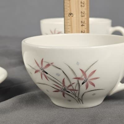 Carefree True China Cup & Saucer Flame Lily Syracuse Set of 2 USA - Thumbnail 10