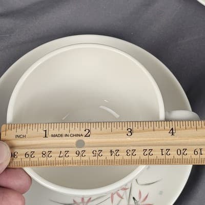Carefree True China Cup & Saucer Flame Lily Syracuse Set of 2 USA - Thumbnail 11