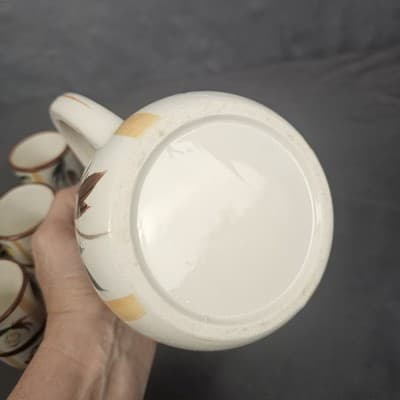 Vintage Nasco ? Ceramic Pitcher And Cups Glasses Juice Drink Set Hand Painted - Thumbnail 10