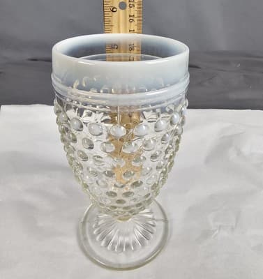 Vintage Anchor Hocking Moonstone Clear Opalescent 5.5" Water Goblet, 1942-1946 - Thumbnail 10