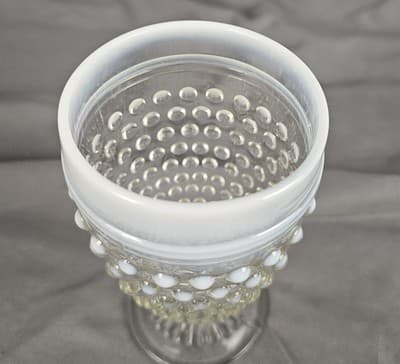 Vintage Anchor Hocking Moonstone Clear Opalescent 5.5" Water Goblet, 1942-1946 - Thumbnail 5