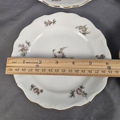 Johann Haviland Bavaria Sepia Rose 6” Bread Dessert Plate Set of 4 Germany - Thumbnail 5