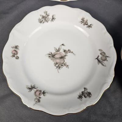 Johann Haviland Bavaria Sepia Rose 6” Bread Dessert Plate Set of 4 Germany - Thumbnail 2