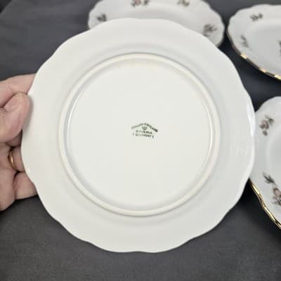 Johann Haviland Bavaria Sepia Rose 6” Bread Dessert Plate Set of 4 Germany - Thumbnail 3