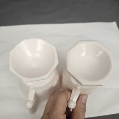 VTG Jeanette Pink Milk Glass Cream Pitcher & Sugar Bowl Baltimore Pear EX. COND. - Thumbnail 7