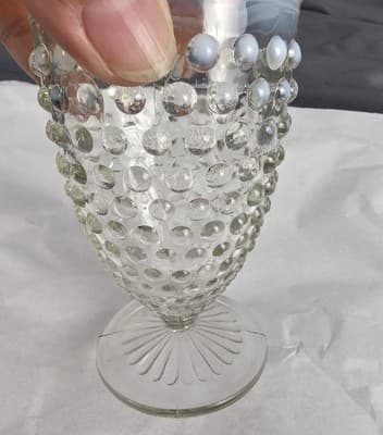 Vintage Anchor Hocking Moonstone Clear Opalescent 5.5" Water Goblet, 1942-1946 - Thumbnail 9