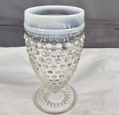 Vintage Anchor Hocking Moonstone Clear Opalescent 5.5" Water Goblet, 1942-1946 - Thumbnail 6
