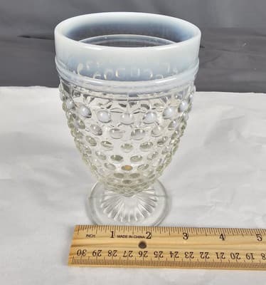 Vintage Anchor Hocking Moonstone Clear Opalescent 5.5" Water Goblet, 1942-1946 - Thumbnail 12
