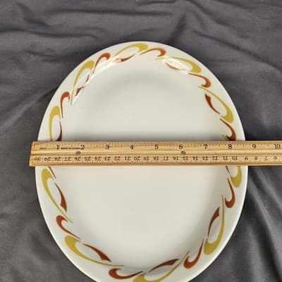 Jackson China - Brown Yellow Swirl - 11" Oval Serving Bowl USA Restaurant Ware - Thumbnail 3