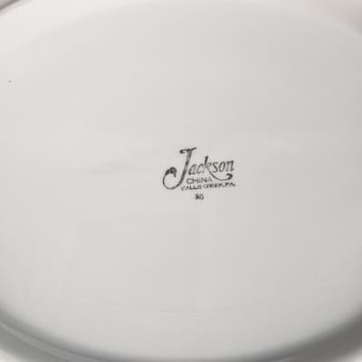 Jackson China - Brown Yellow Swirl - 11" Oval Serving Bowl USA Restaurant Ware - Thumbnail 5