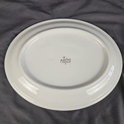 Jackson China - Brown Yellow Swirl - 11" Oval Serving Bowl USA Restaurant Ware - Thumbnail 4