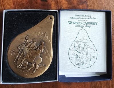 Wendell August Forge Ornament 1997 Escape into Egypt Solid Bronze 4th Ed w box - Thumbnail 3