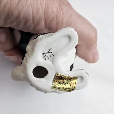 Bllack & White Dog Puppy Figurines Homco Spaniel Cavaliar #1427 - Thumbnail 7