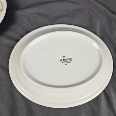 Jackson China - Brown Yellow Swirl - 8.5" Oval Serving Bowl USA Restaurant Ware - Thumbnail 4