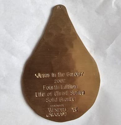 Wendell August Forge Ornament 2002 Jesus in the Garden Solid Bronze - Thumbnail 2