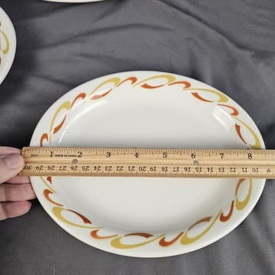 Jackson China - Brown Yellow Swirl - 8.5" Oval Serving Bowl USA Restaurant Ware - Thumbnail 2