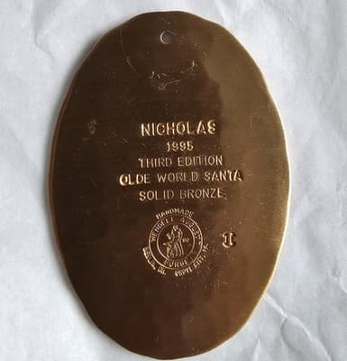 Wendell August Forge Ornament 1995 Nicholas Solid Bronze 3rd Edition w box - Thumbnail 2