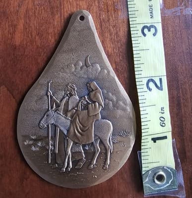 Wendell August Forge Ornament 1997 Escape into Egypt Solid Bronze 4th Ed w box - Thumbnail 4