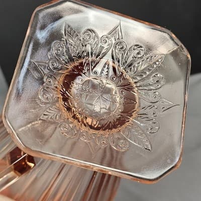 Pink Glass Handled Pitcher, Depression Glass, Retro, Antique, Unique - Thumbnail 9