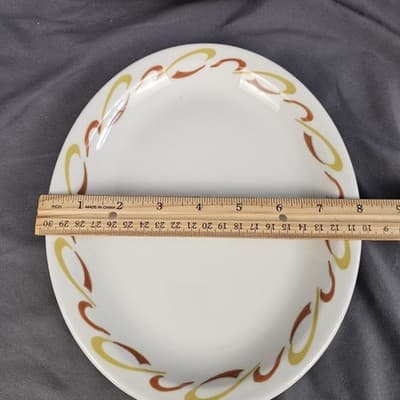 Jackson China - Brown Yellow Swirl - 10" Oval Serving Bowl USA Restaurant Ware - Thumbnail 3