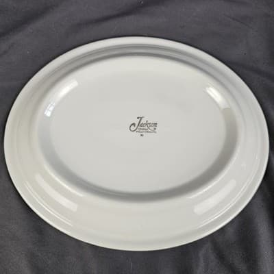 Jackson China - Brown Yellow Swirl - 10" Oval Serving Bowl USA Restaurant Ware - Thumbnail 4