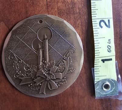 Wendell August Forge Ornament 1992 Candles Christmas Solid Bronze - Thumbnail 3