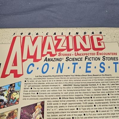 1986 Amazing Stories Unexpected Encounters Calendar Tales Bizarre and Fantastic - Thumbnail 8