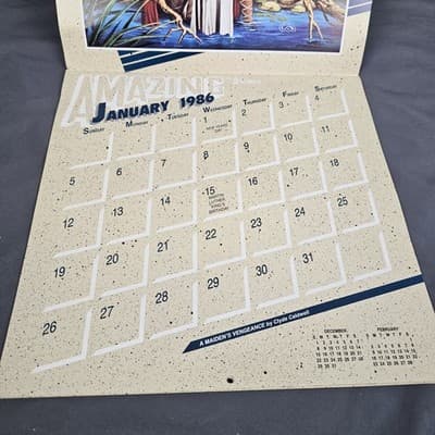 1986 Amazing Stories Unexpected Encounters Calendar Tales Bizarre and Fantastic - Thumbnail 4