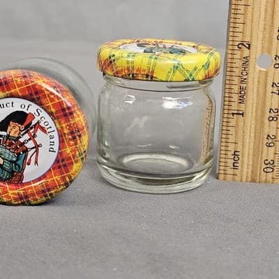 Vintage Tiny Jars w Lids Product of Scotland Bottle 3 Pieces Scott of Scotland - Thumbnail 4