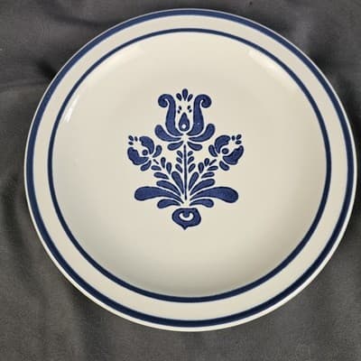 Pfaltzgraff Village Stoneware Salad Plates Blue Floral 6.75" Round Set of 4 - Thumbnail 4