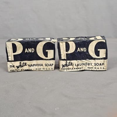 Vtg P and G The White Naphtha Laundry Bar Soap for Dishes Cleaning Made in USA - Thumbnail 2