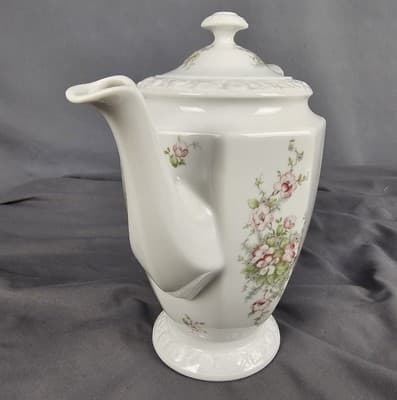 Rosenthal Iris Chocolate Pot Pink Roses, Blue Flowers Tea Pot with Lid - Thumbnail 10