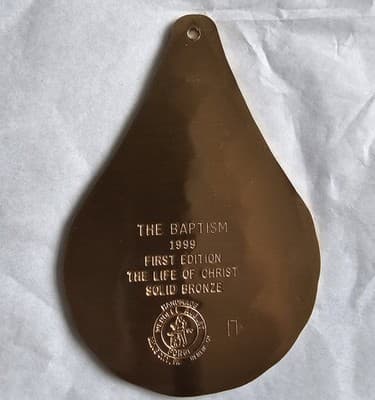 Wendell August Forge Ornament 1999 The Baptism Solid Bronze 1st Ed w box - Thumbnail 2