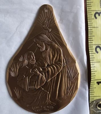 Wendell August Forge Ornament 1999 The Baptism Solid Bronze 1st Ed w box - Thumbnail 3