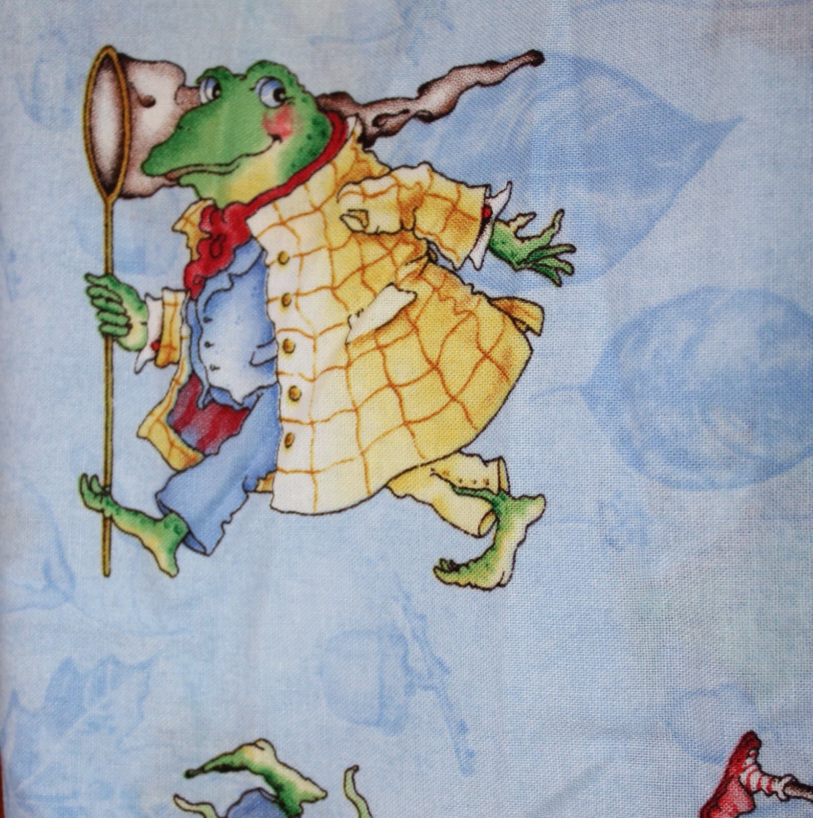 Fabric Frogs Turtles ABC Critters Puppies 6 remnants Fun Kids - Thumbnail 4