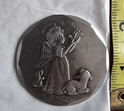 Wendell August Forge Ornament 1996 Christmas Little Angel - Thumbnail 3
