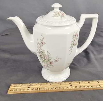 Rosenthal Iris Chocolate Pot Pink Roses, Blue Flowers Tea Pot with Lid - Thumbnail 7