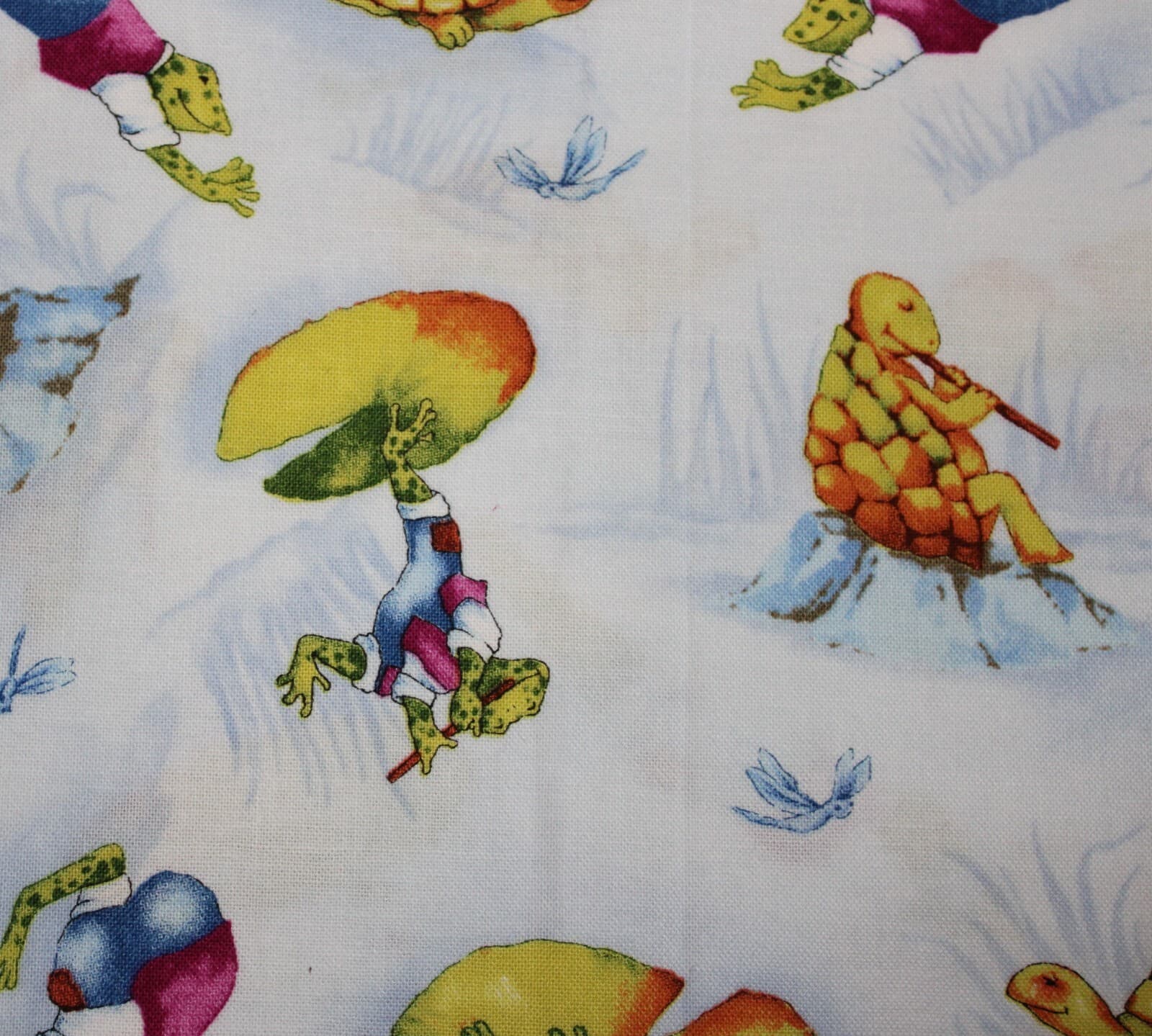 Fabric Frogs Turtles ABC Critters Puppies 6 remnants Fun Kids - Thumbnail 5
