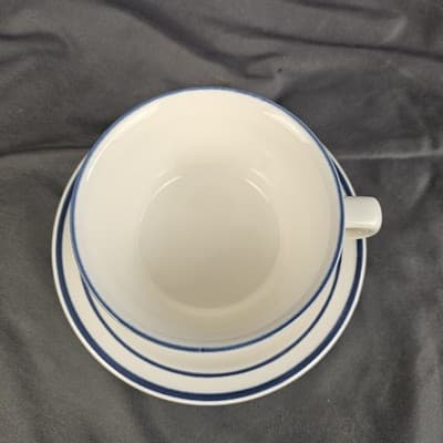 Pfaltzgraff Village Stoneware Cup & Saucer Blue Floral Set of 4 Coffee Tea Set-2 - Thumbnail 7