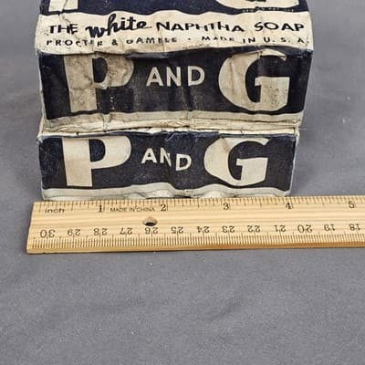 Vtg P and G The White Naphtha Laundry Bar Soap for Dishes Cleaning Made in USA - Thumbnail 8